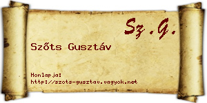 Szőts Gusztáv névjegykártya